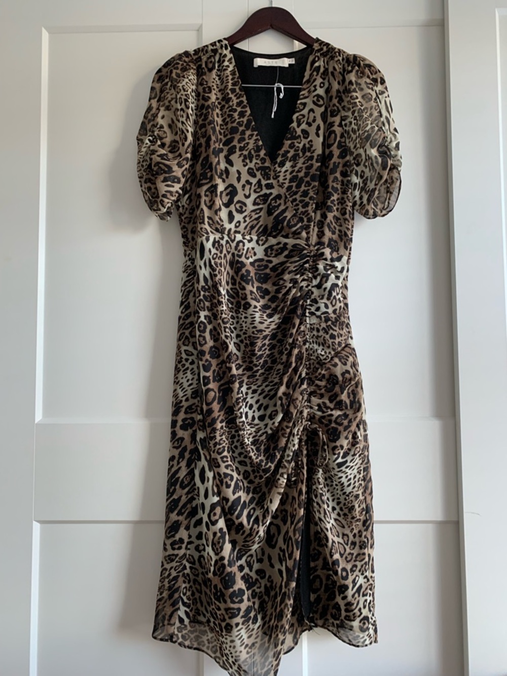 Anthropologie ASTR Leopard animal Print Midi Dress in Brown and Black Size M - Picture 2 of 14